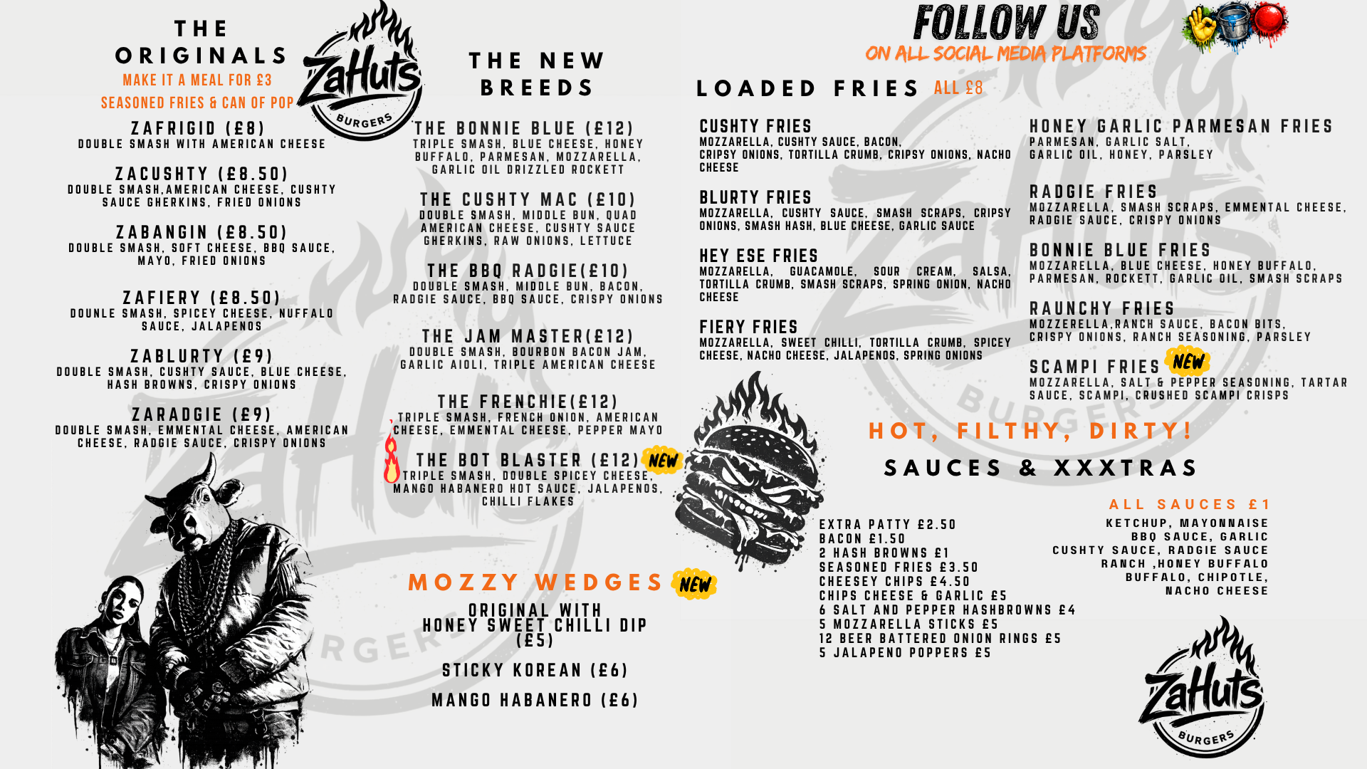 ZaHuts full menu